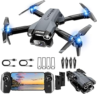 1080P Mini Drone with Camera, Drone for Beginners with Light, WiFi Transmission, One Key Start, Gestures Selfie, Waypoint Fly, 3D Flip, Headless Mode and App Control,