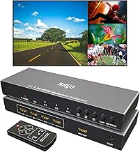 4K HDMI Multi Viewer (QuadView) with Remote – hdmi 4x1 Quad Multi-viewer,4 HDMI Inputs (Devices) &1 Output (Display), Up to 4K @30Hz, Seamless Switching