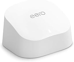 Amazon eero 6 mesh wifi router - Supports internet plans up to 900 Mbps, Coverage up to 1,500 sq. ft., Connect 75+ devices, 1-pack