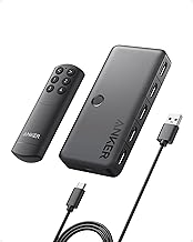 Anker HDMI Switch, 4K@60Hz HDMI Switcher, 4 in 1 Out with Smooth Finish, Supports HDR/3D/Dolby/DTS, Compatible with Laptops,PC,Xbox,PS5/PS4,Projector(Charger and Remote Control Batteries Not Included)
