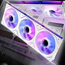 AsiaHorse Dawn Pro 120mm Case Fan, ARGB PWM 1850RPM / 68CFM Airflow, Forward & Reverse Blade Design, Low Noise, Precision HDB Bearings High Performance Unit PC Fan Modular Daisy Chain