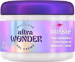 Aussie Ultra Wonder Gel Crème All-in-1 Moisturizing Hold Styler, Gel + Cream, for All Hair Types and Curls, 10.1oz