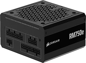 CORSAIR RM750e (2025) Fully Modular Low-Noise ATX Power Supply with 12V-2x6 Cable – ATX 3.1 & PCIe 5.1 Compliant, Cybenetics Gold Efficiency, 105°C-Rated Capacitors, Modern Standby Mode – Black