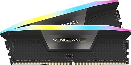 CORSAIR Vengeance RGB DDR5 RAM 16GB (2x8GB) 5200MHz CL40 Intel XMP iCUE Compatible Computer Memory - Black (CMH16GX5M2B5200C40)