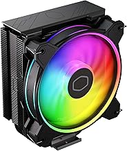 Cooler Master Hyper 212 Halo Black CPU Air Cooler, 120 Halo² PWM Fan, Dual Loop ARGB, Aluminum Top Cover, 4 Copper Heat Pipes, 154mm Tall, AMD Ryzen AM5|AM4, Intel LGA 1851|1700|1200 Brackets