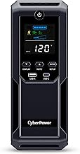 CyberPower CP1500AVRLCD3 Intelligent LCD UPS System, 1500VA/900W, 12 Outlets, 2 USB Ports, AVR, Mini Tower, Black
