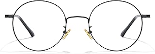 Cyxus Round Blue Light Blocking Glasses Men Woman Wire Frame Ultralight Comfortable Office Computer Gaming Study 8090