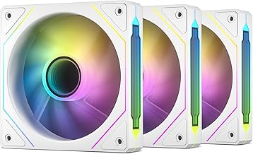 DARKROCK F120 3in1 120mm Infinite Mirror Design Case Fans with 24 LED Lights PWM Control & ARGB Effect, Hydraulic HDB Bearing for Low-Noise Operation - Suitable for Most PC Cooling Systems - White