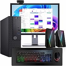 Dell OptiPlex 3060 Desktop | Intel i5 8th Gen | 16GB RAM | 500GB SSD | Win 11 Pro | 24" New LCD | RGB Keyboard + Mouse | RGB Speakers | 2K Webcam | Deskpad | Home & Office PC (Renewed)