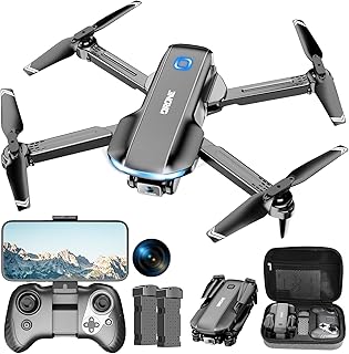 Drone with Camera 1080P HD FPV Foldable Drone for Adults and Beginners, RC Quadcopter with Carrying Case, One Key Take Off/Land, Optical Flow Positioning, 360° Flip,3 Speed Mode,Waypoint Fly Dark Grey