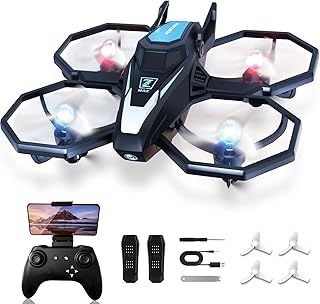 Drones for Kids with Camera, Remote Control Mini Drones for Adults with Altitude Hold, One-Key Take Off/Landing, 3 Speed Modes, Headless Mode, 2 Batteries 1080P HD RC Quadcopter for Boys and Beginners