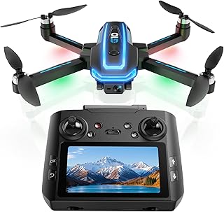 GPS Drone with 4K Camera for Adults,HD Screen Remote Control,2 Batteries Long Flight Time and Follow Me,Easy Fly Quadcopter for Beginner,GPS Auto Return,Brushless Motor,Carrying Bag,Under 250g
