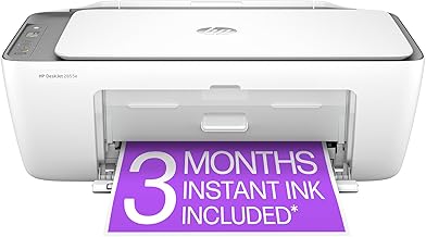 HP DeskJet 2855e Wireless All-in-One Color Inkjet Printer, Scanner, Copier, Best for home, 3 months of Instant Ink included, Single-band Wi-Fi connectivity (588S5A)