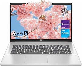 HP High-Performance 17.3" Laptop, 17.3" HD+ Touchscreen, 8-Cores Intel i3-N305, 8GB RAM, 128GB eMMC, Webcam, HDMI, Numeric Keypad, Wi-Fi 6, Windows 11 Pro, Silver