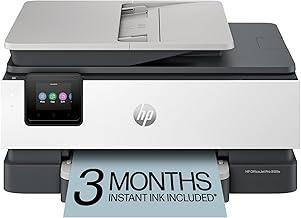 HP OfficeJet Pro 8135e Wireless All-in-One Color Inkjet Printer, Print, scan, Copy, fax, ADF, Duplex Printing Best-for-Home Office, 3 Month Instant Ink Trial Included, AI-Enabled (40Q35A)