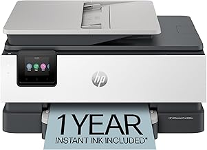 HP OfficeJet Pro 8139e Wireless All-in-One Color Inkjet Printer, Print, scan, copy, fax, ADF, Duplex printing Best-for-home office, 1 year Instant Ink trial included, AI-enabled (40Q51A)