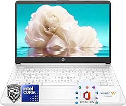 HP Ultrabook Laptop, Snowflake White Design, Intel Quad-Core CPU, 16GB RAM, 128GB SSD + 1TB OneDrive, Windows 11 with Copilot AI — Ideal for Students & Home Use