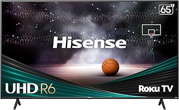 Hisense 65-Inch Class R6 Series 4K UHD Smart Roku TV with Alexa Compatibility, Dolby Vision HDR, DTS Studio Sound, Game Mode (65R6G),Black