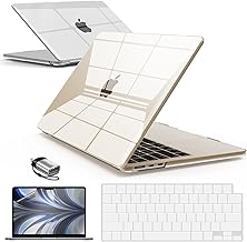 IBENZER Compatible with 2025 2024 2023 2022 MacBook Air 13 inch Case M4 A3240 M3 A3113 M2 A2681, Hardshell Case & KeyboardCover & ScreenFilm & Type-C for Mac Air 13.6, Crystal Clear, AT13-KK-CYCL+2TC