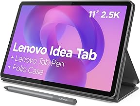 Lenovo Idea Tab - College Tablet - 11″ 2.5K IPS Touchscreen Display - 90Hz - MediaTek Dimensity 6300-8 GB Memory - 256 GB Storage - Integrated Arm Mali-G57 MC2 - Lenovo Tab Pen and Folio Case