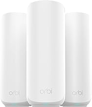 NETGEAR Orbi 370 Series Dual-Band WiFi 7 Mesh Network System for Home (RBE373) – Wireless Router + 2 Extenders, Security Features, 5 Gbps, Covers 6,000 sq.ft., 70 Devices, 2.5GB Internet Port, BE5000