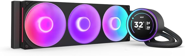 NZXT Kraken Elite 360 RGB 2024 - AIO CPU Liquid Cooler - 360mm Radiator - F360 RGB Core Fan - Customizable 2.72" IPS LCD - NZXT Turbine Pump - AMD® AM5, AM4 - Intel® LGA 1851/1700, 1200/115X - Black