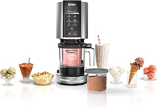 Ninja NC301 CREAMi Ice Cream Maker, for Gelato, Mix-ins, Milkshakes, Sorbet, Smoothie Bowls & More, 7 One-Touch Programs, with (2) Pint Containers & Lids, Compact Size, Perfect for Kids, Silver