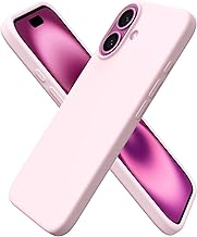 ORNARTO Compatible with iPhone 16 Case 6.1", Slim Liquid Silicone 3 Layers Full Covered Soft Gel Rubber Shockproof Phone Case, Protective Cover with Anti-Scratch Microfiber Lining-Chalk Pink