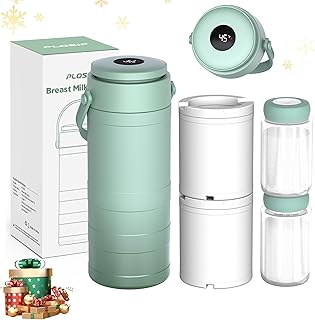 Portable Breast Milk Cooler for Outdoors, 360掳 All-Round Cooling Keeps Milk Fresh for 24 Hours, 22oz Large Capacity Breastmilk Chiller with 2pcs BPA-Free Bottle for Breastmilk Storage