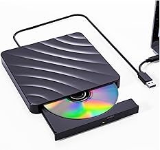 QDSYLQ External CD/DVD Drive for Laptop - CD Burner DVD Player for Laptop USB 3.0 +/-RW ROM, External Optical Drives for PC/Mac, Disc Reader for Windows 11/10/8/7/XP/Vista Linux MacOS