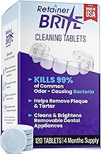 Retainer Brite Retainer Cleaner Tablets for Ultrasonic Cleaners, Used for Cleaning Invisalign, Mouth Guard, Night Guard and More, 4 Month Supply, Made in USA,120 Tablets