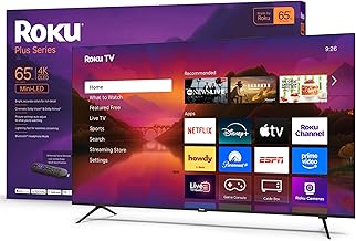 Roku Smart TV 2025 – 65-Inch Plus Series, Mini-LED TV – RokuTV with Enhanced Voice Remote – Flat Screen 4K QLED Television with Dolby Vision & Wi-Fi for Streaming Live Local News, Sports