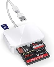 SD Card Reader, 4 in 1 USB C to SD/TF/CF/MS Card Reader with USB to USB C Adapter Memroy Card Reader for iPhone 17/16/15 Pro Max iPad Pro MacBook Pro/Air iMac M4/M3/M2 Android Phone/Tablet PC (White)