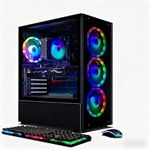 STGAubron Gaming PC Desktop Computer, AMD Ryzen 5 2600 up to 3.9G, GeForce RTX 2060 6G, 16G DDR4, 512G SSD, 600M WiFi, BT 5.0, RGB Fan x4, Windows 11 Home