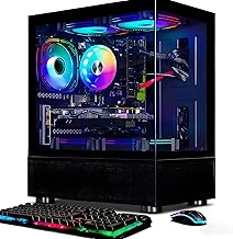 STGAubron Gaming PC Desktop Computer, Radeon RX 580 16G, Intel 10th Gen G5905 3.5G, 16G RAM, 512G SSD, WiFi 6, BT 5.0, RGB Fan x 5, Windows 11 Home