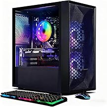 STGAubron Prebuilt Gaming PC Desktop, Radeon RX 550 4G, Intel Core i5 up to 3.6GHz, 16G RAM, 512G SSD, WiFi 6, BT 5.0, RGB Fan x2, Windows 11 Home