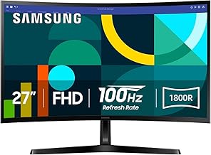 Samsung 27" Essential S3 (S36CG) Series FHD 1800R Curved Computer Monitor, 100Hz, Game Mode, Advanced Eye Comfort, HDMI and D-sub Ports, LS27D36CGANXZA, HDMI Cable Included (Renewed)