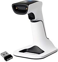 ScanAvenger Wireless Portable 1D&2D with Stand Bluetooth Barcode Scanner: 3-in-1 Handheld Scanner, Rechargeable Battery for Inventory - USB Bar Code/QR Reader (1D&2D with Next Gen Stand)