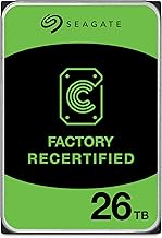Seagate (Recertified Exos 26TB Internal Hard Drive HDD - 3.5 in CMR SATA 6Gb/s, 7200 RPM, 512MB Cache, 2.5M MTBF (ST26000NM000C) , Renewed