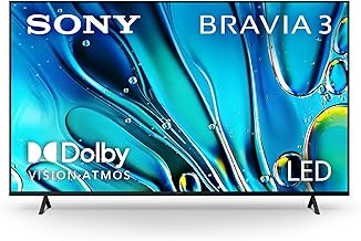 Sony 55-Inch 4K Ultra HD BRAVIA 3 LED Smart TV with Google TV, LED Flat Screen, Dolby Vision HDR, Google TV, Exclusive PS5 Features, (K-55S30)
