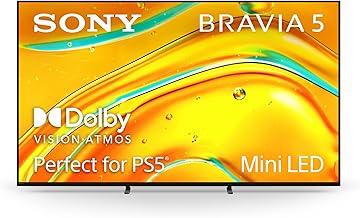 Sony BRAVIA 5 65 Inch TV, Mini LED, 4K Smart Google TV, XR Processor with AI Technology,120hz Television with Dolby Vision/Atmos, Exclusive Features for PlayStation®5, K-65XR50, 2025 Model
