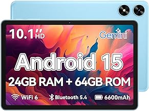 Tablet 10.1 inch, Android 15 Tablet with Case, 24GB RAM + 64GB ROM 1 TB Expandable, 1280x800 HD IPS Touch Screen, 8H Battery, WiFi 6, BT 5.4, Dual Camera (Blue)
