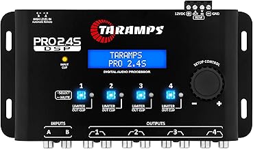 Taramp's Pro 2.4S DSP Crossover full Digital Signal Processor and Equalizer with sequencer 15-band Graphic Equalization 12 preset EQ 2-Channel in and 4-Channel Out