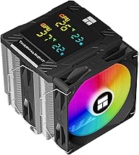 Thermalright Peerless Assassin 120 Digital ARGB Black CPU Air Cooler, Digital Screen Top Cover,6 Heatpipes Computer CPU Cooler, for AM4/AM5,Intel LGA1700/1851/1150/1151/1200, PC Cooler-Black ARGB