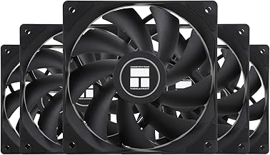 Thermalright TL-C12C X5 CPU Air Fan, 120mm Case Cooler with 1550RPM Speed PC Cooling, in The Unlit Version,5-Fan Packs(120mm,Black)