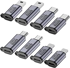 USB C to Micro USB/Mini USB/Lighting Adapter, Light-ning to USB C/Micro USB Converter, Micro USB 2.0 to Type C/Lighting/Mini USB Connector (8 Pack)