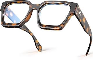 VISOONE Blue Light Blocking Glasses with TR90 Rectangle Frame and Chic Preppy Look for Women Men RIVER