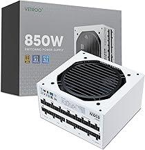 Vetroo 850W Power Supply Dual PCIe 5.1 ATX 3.1 Ready, 80 Plus Gold Full Modular, Quiet Operation with 120mm FDB Fan, 10-Year Warranty - White
