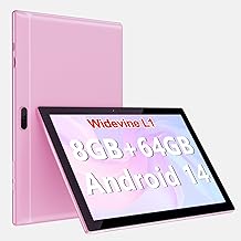 YQSAVIOR 10" Android 14 Tablet - 8GB RAM, 64GB ROM & 1TB Expandable, 2+8MP Dual Camera, WiFi, Bluetooth, 1280x800 IPS Touch Screen, 6000mAh Battery, GMS Certified - Pink