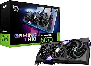 msi RTX 5070 12G Gaming Trio OC Graphics Card (12GB GDDR7, 192-bit, Extreme Performance: 2625 MHz, DisplayPort x3 2.1a, HDMI 2.1b, NVIDIA Blackwell Architecture)
